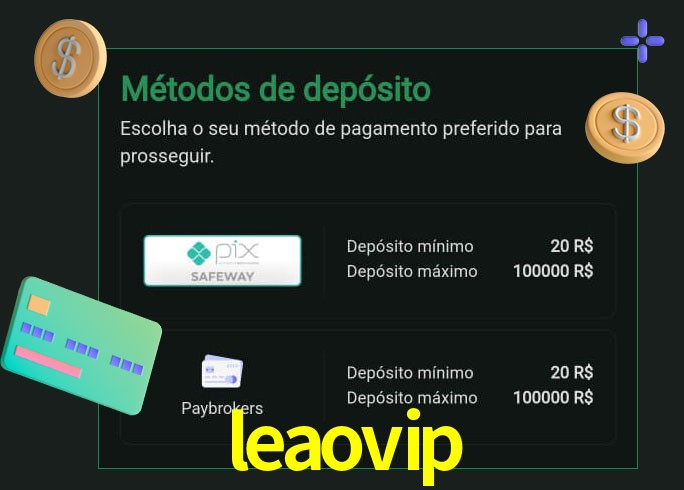 O cassino leaovip oferece uma grande variedade de métodos de pagamento